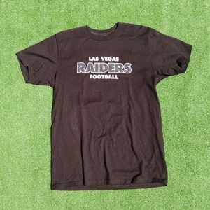 Las Vegas Raiders Football Name Script Logo NFL Chest Graphic Adult Med Shirt